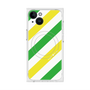 プレミアムスクエアケース with MagSafe［ Big Stripe - Green × Yellow ］