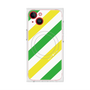 プレミアムスクエアケース with MagSafe［ Big Stripe - Green × Yellow ］