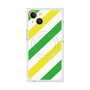 プレミアムスクエアケース with MagSafe［ Big Stripe - Green × Yellow ］