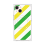 プレミアムスクエアケース with MagSafe［ Big Stripe - Green × Yellow ］