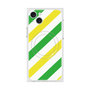 プレミアムスクエアケース with MagSafe［ Big Stripe - Green × Yellow ］
