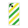 プレミアムスクエアケース with MagSafe［ Big Stripe - Green × Yellow ］