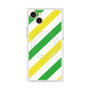 プレミアムスクエアケース with MagSafe［ Big Stripe - Green × Yellow ］