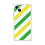 プレミアムスクエアケース with MagSafe［ Big Stripe - Green × Yellow ］