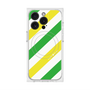 プレミアムスクエアケース with MagSafe［ Big Stripe - Green × Yellow ］