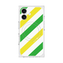 プレミアムスクエアケース with MagSafe［ Big Stripe - Green × Yellow ］