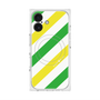プレミアムスクエアケース with MagSafe［ Big Stripe - Green × Yellow ］