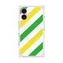 プレミアムスクエアケース with MagSafe［ Big Stripe - Green × Yellow ］