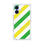 プレミアムスクエアケース with MagSafe［ Big Stripe - Green × Yellow ］