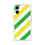 プレミアムスクエアケース with MagSafe［ Big Stripe - Green × Yellow ］