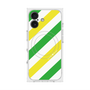 プレミアムスクエアケース with MagSafe［ Big Stripe - Green × Yellow ］