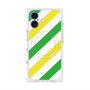 プレミアムスクエアケース with MagSafe［ Big Stripe - Green × Yellow ］