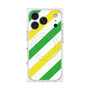 プレミアムスクエアケース with MagSafe［ Big Stripe - Green × Yellow ］