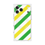 プレミアムスクエアケース with MagSafe［ Big Stripe - Green × Yellow ］