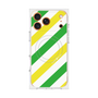 プレミアムスクエアケース with MagSafe［ Big Stripe - Green × Yellow ］