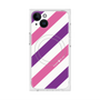 プレミアムスクエアケース with MagSafe［ Big Stripe - Purple × Pink ］