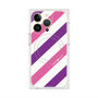 プレミアムスクエアケース with MagSafe［ Big Stripe - Purple × Pink ］