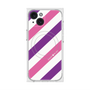 プレミアムスクエアケース with MagSafe［ Big Stripe - Purple × Pink ］