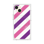 プレミアムスクエアケース with MagSafe［ Big Stripe - Purple × Pink ］