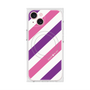 プレミアムスクエアケース with MagSafe［ Big Stripe - Purple × Pink ］