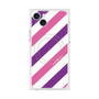 プレミアムスクエアケース with MagSafe［ Big Stripe - Purple × Pink ］