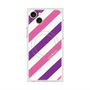プレミアムスクエアケース with MagSafe［ Big Stripe - Purple × Pink ］
