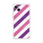 プレミアムスクエアケース with MagSafe［ Big Stripe - Purple × Pink ］