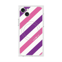 プレミアムスクエアケース with MagSafe［ Big Stripe - Purple × Pink ］