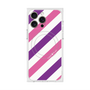 プレミアムスクエアケース with MagSafe［ Big Stripe - Purple × Pink ］