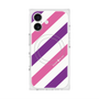プレミアムスクエアケース with MagSafe［ Big Stripe - Purple × Pink ］