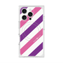 プレミアムスクエアケース with MagSafe［ Big Stripe - Purple × Pink ］