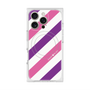 プレミアムスクエアケース with MagSafe［ Big Stripe - Purple × Pink ］