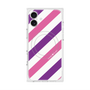 プレミアムスクエアケース with MagSafe［ Big Stripe - Purple × Pink ］