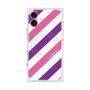 プレミアムスクエアケース with MagSafe［ Big Stripe - Purple × Pink ］