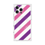 プレミアムスクエアケース with MagSafe［ Big Stripe - Purple × Pink ］
