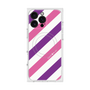 プレミアムスクエアケース with MagSafe［ Big Stripe - Purple × Pink ］