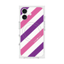 プレミアムスクエアケース with MagSafe［ Big Stripe - Purple × Pink ］