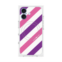 プレミアムスクエアケース with MagSafe［ Big Stripe - Purple × Pink ］