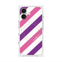 プレミアムスクエアケース with MagSafe［ Big Stripe - Purple × Pink ］