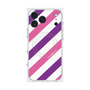 プレミアムスクエアケース with MagSafe［ Big Stripe - Purple × Pink ］