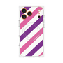 プレミアムスクエアケース with MagSafe［ Big Stripe - Purple × Pink ］