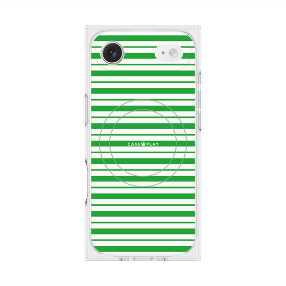 プレミアムスクエアケース with MagSafe［ Small Border - Green ］