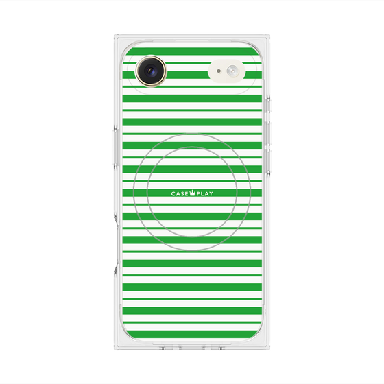 プレミアムスクエアケース with MagSafe［ Small Border - Green ］