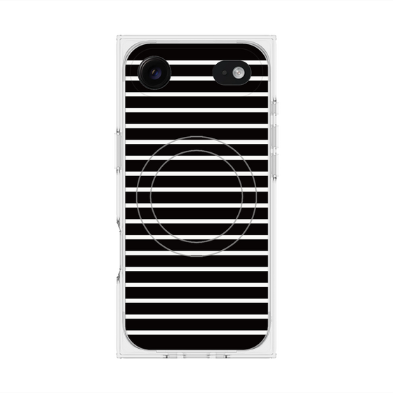 プレミアムスクエアケース with MagSafe［ Middle Border - Black ］
