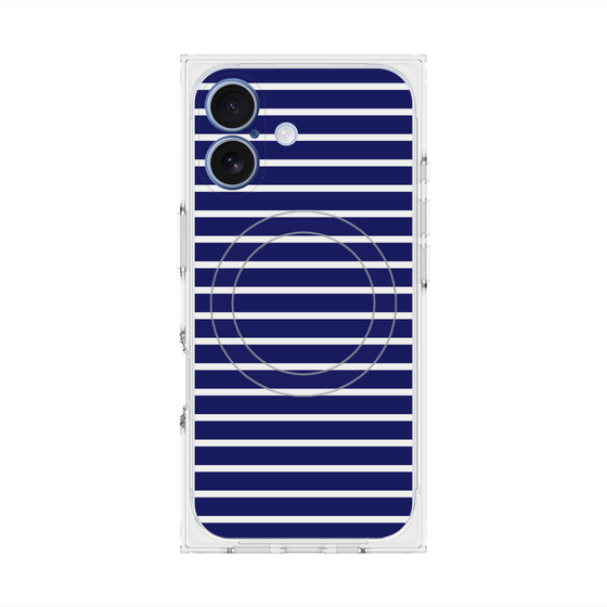 プレミアムスクエアケース with MagSafe［ Middle Border - Blue ］