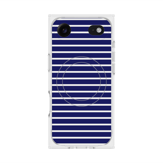 プレミアムスクエアケース with MagSafe［ Middle Border - Blue ］