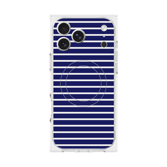 プレミアムスクエアケース with MagSafe［ Middle Border - Blue ］