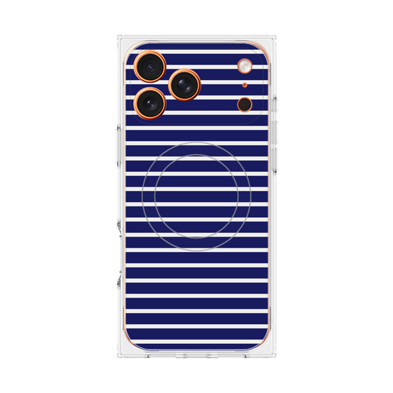プレミアムスクエアケース with MagSafe［ Middle Border - Blue ］
