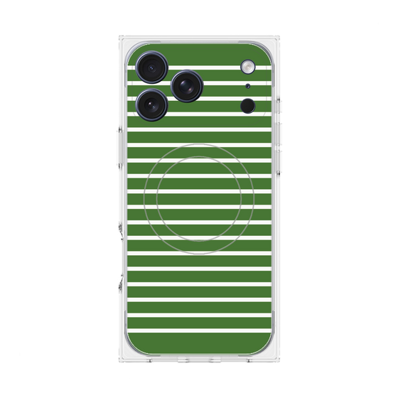 プレミアムスクエアケース with MagSafe［ Middle Border - Green ］