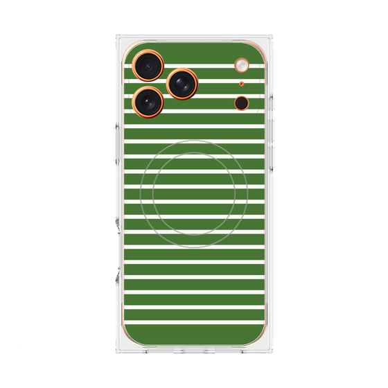 プレミアムスクエアケース with MagSafe［ Middle Border - Green ］